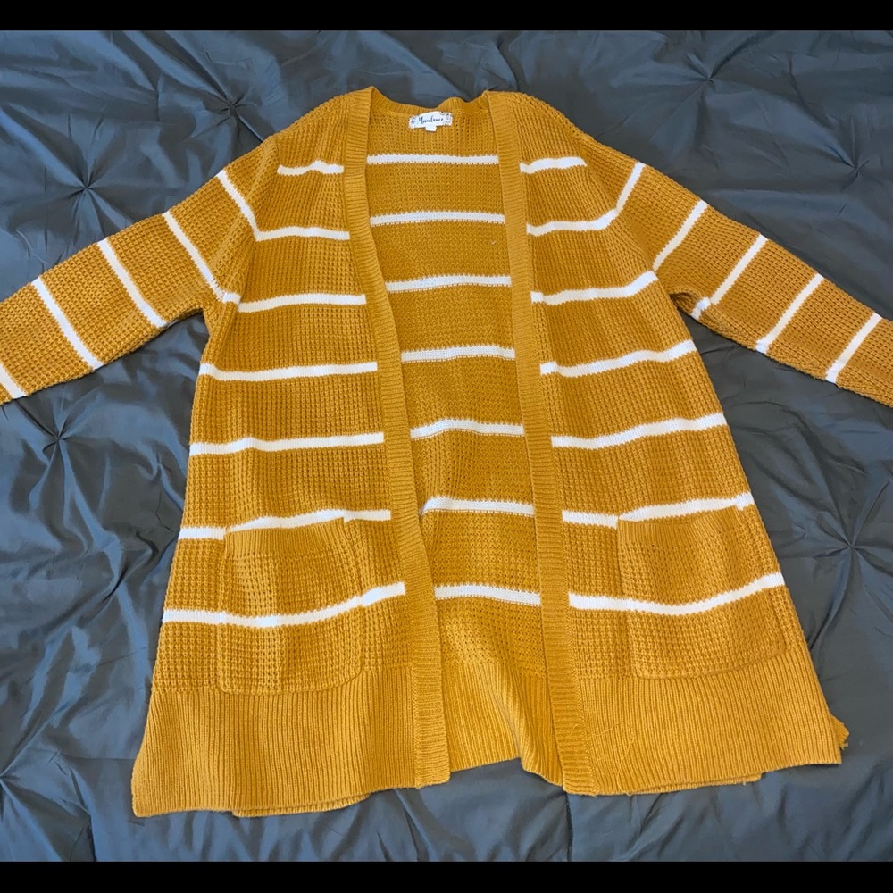 Yellow striped cardigan